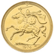 1974 Gold Sovereign - Elizabeth II Decimal Portrait - Isle of Man