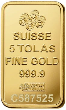 5 Tola Gold Bar PAMP Lady Fortuna