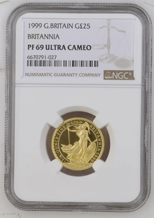 1999 Proof 1/4oz Gold Britannia Coin NGC PF69
