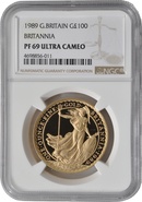 1989 One Ounce Proof Britannia Gold Coin NGC PF69