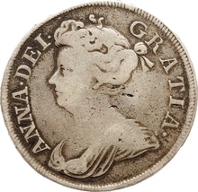 1714 Silver Half Crown Coin Queen Anne