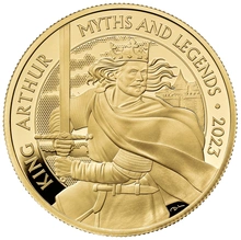 2023 Proof King Arthur Gold Coin Myths & Legends 1oz Boxed