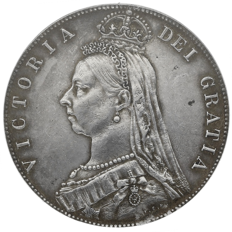 1888 Silver Half Crown Coin Queen Victoria Milled CGS55