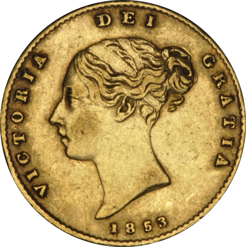 1853 Gold Half Sovereign Queen Victoria Young Head Shield Back NGC XF45