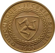 22ct 1965 Isle of Man Gold Half Sovereign Coin Bicentenary of the Revestment Act