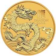 2024 Year of the Dragon Gold Coin 1/2oz Perth Mint Australian Lunar Series