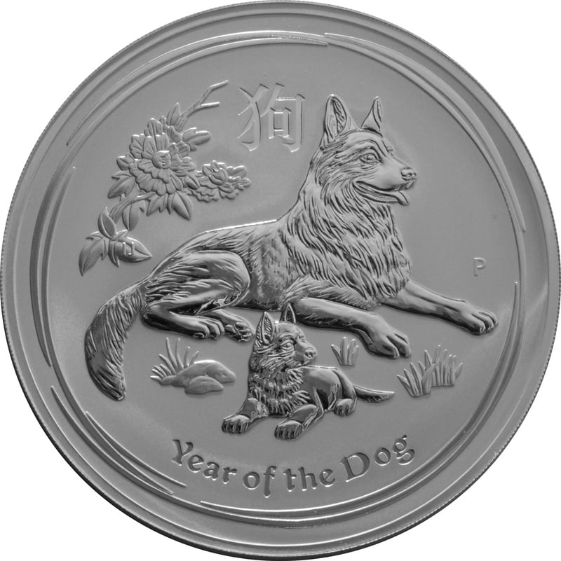 2018 Year of the Dog Silver Coin 1kg Perth Mint Australian Lunar Series