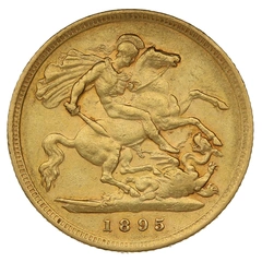 1895 Gold Half Sovereign Queen Victoria Old Head