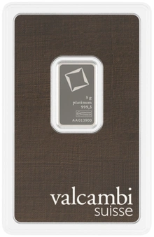 5g Platinum Bar Valcambi Minted
