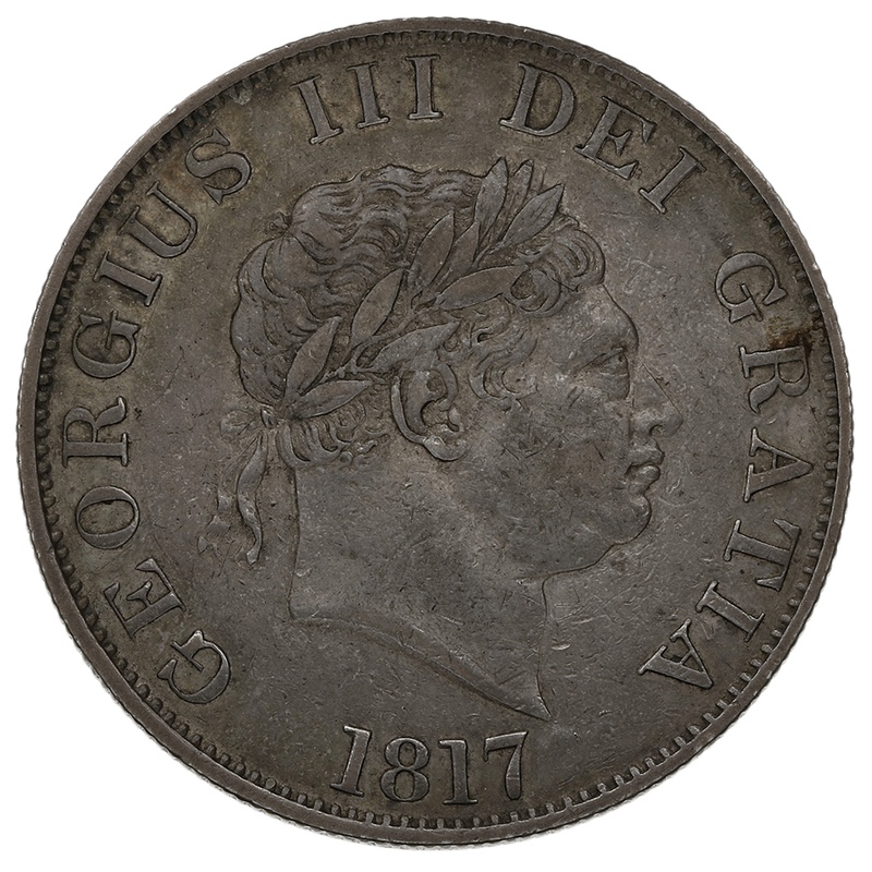 1817 Silver Half Crown Coin George III Good Very Fine
