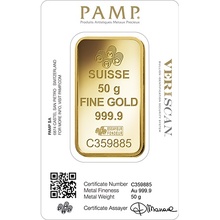 PAMP Lady Fortuna 50 Gram Gold Bar Gift Boxed