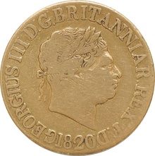1820 Gold Sovereign Coin George III Fine