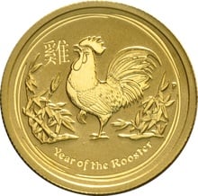 2017 Year of the Rooster Gold Coin 1/4oz  Perth Mint Australian Lunar Series