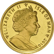 2010 Piedfort 1/4 (1/2oz) Isle of Man Angel Gold Coin