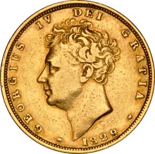 1829 Gold Sovereign Coin George IV Bare Head NGC XF45