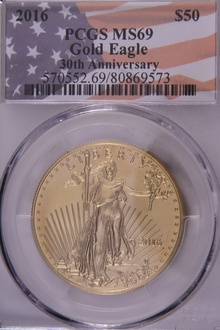 2016 American Eagle Gold Coin 1oz PCGS MS69