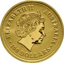 1999 Australian Kangaroo Gold Nugget Coin 1oz