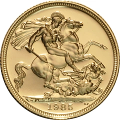 1985 Gold Sovereign Coin Elizabeth II Third Head Proof