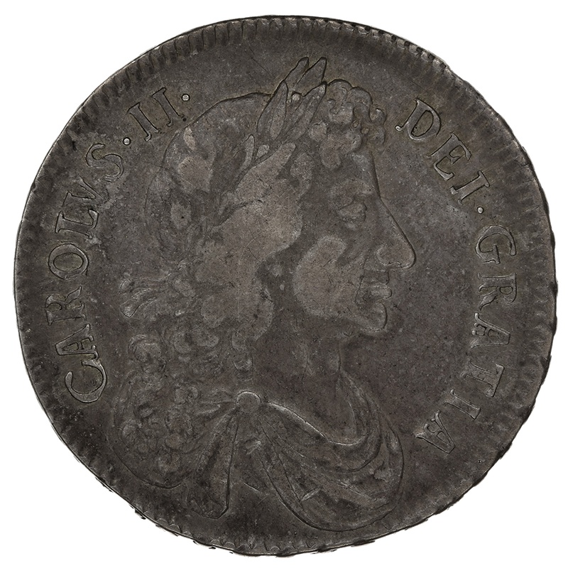 1673 Silver Half Crown Coin Charles II