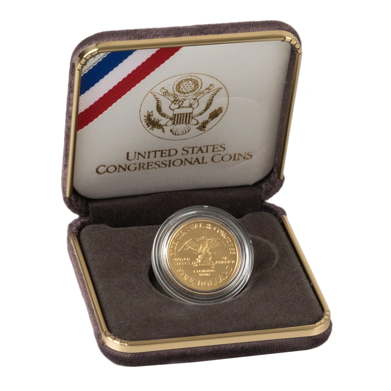 1989 Proof Bicentennial of the Congress - American Gold Commemorative $5 Boxed