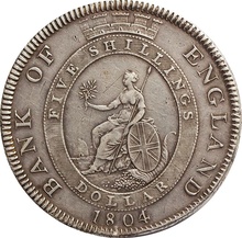 1804 George III Bank of England Dollar Silver Coin - Very Fine