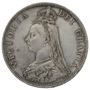 1888 Double Florin Silver Coin Queen Victoria