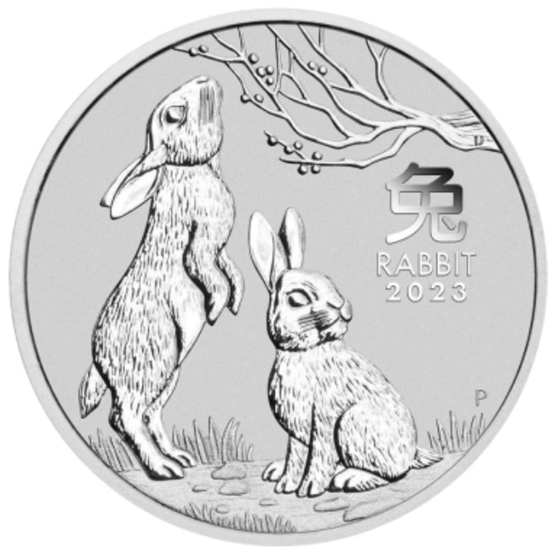 2023 Year of the Rabbit Silver Coin 5oz Perth Mint Australian Lunar Series
