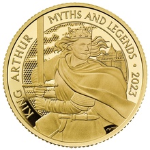 2023 Proof King Arthur Gold Coin Myths & Legends 1/4oz Boxed