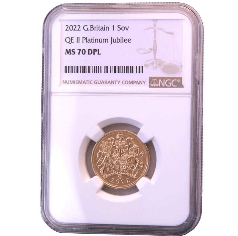 2022 Gold Sovereign Coin Platinum Jubilee MS70 NGC