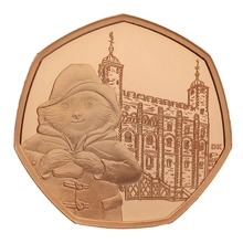 2019 Paddington at the Tower of London Fifty Pence 50p Proof Gold Coin Boxed