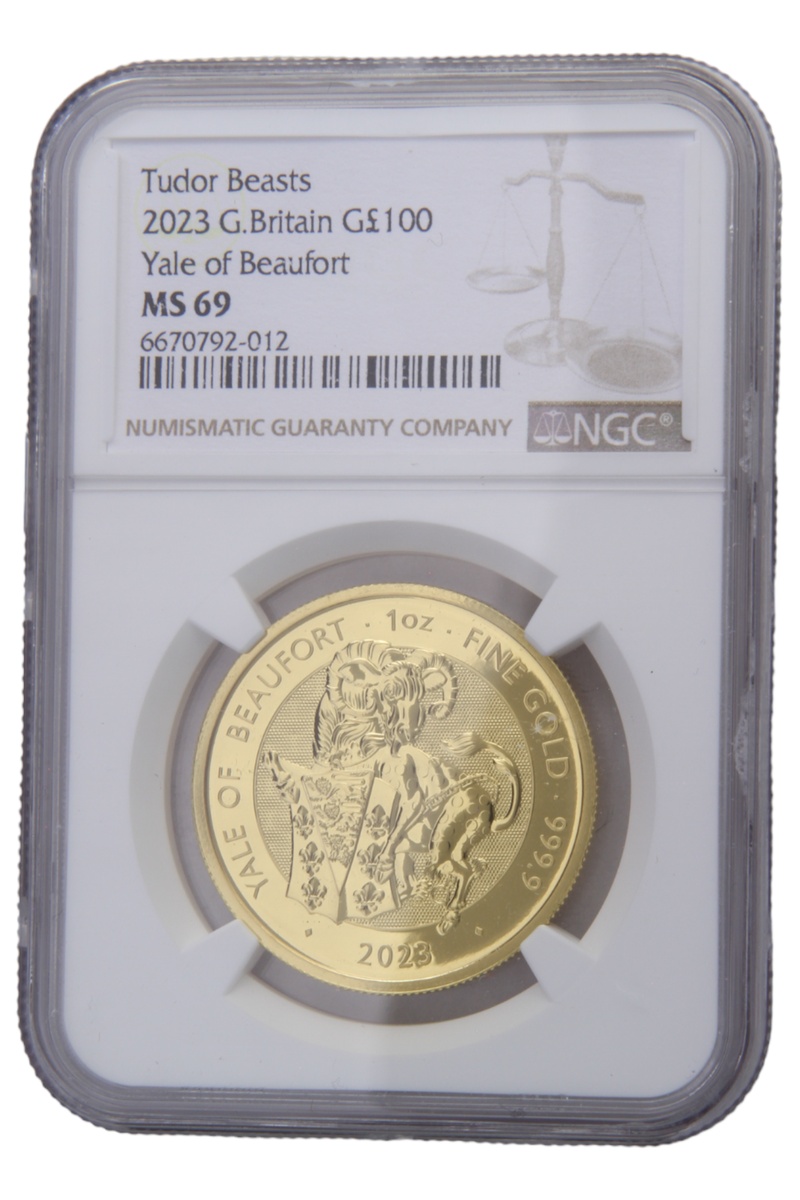 2023 Yale of Beaufort Gold Coin Tudor Beast 1oz NGC MS69