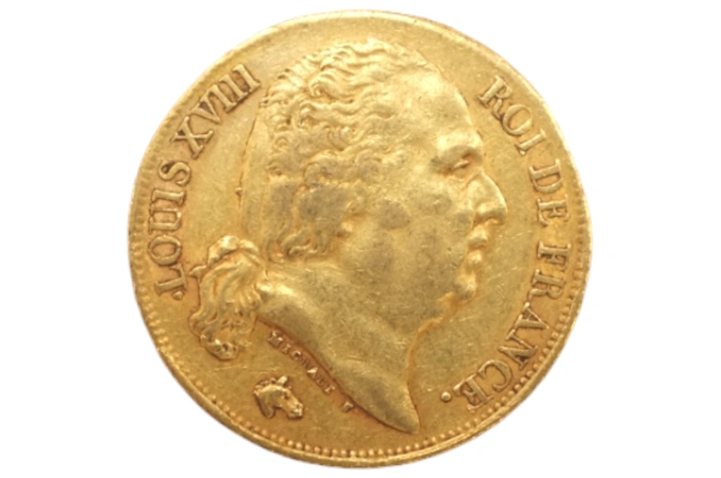 1817 20 French Francs - Louis XVIII Bare Head - L