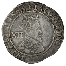 1604-1605 Silver Shilling Coin James I Lis