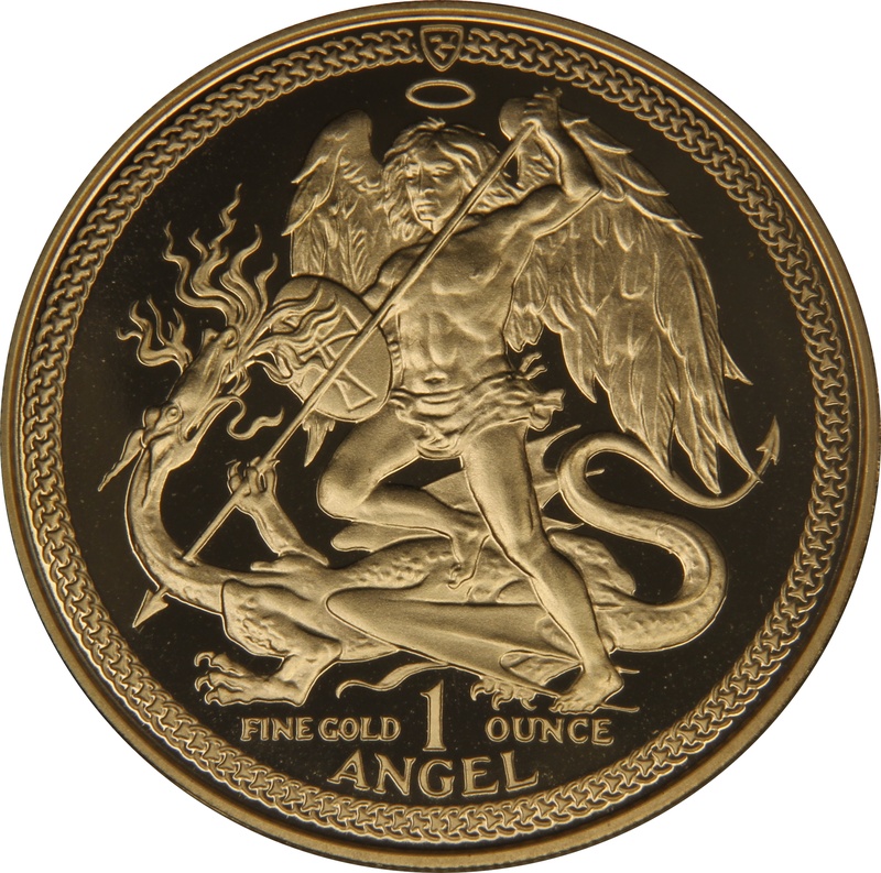 1987 Proof Isle of Man Angel Gold Coin 1oz
