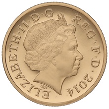 2014 Proof Gold £1 Pound Coin Scotland Floral Boxed