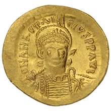 491-518 Gold Solidus Coin Anastasius I