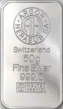 50g Silver Bar Grade B