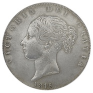 1845 Silver Half Crown Coin Queen Victoria CGS25