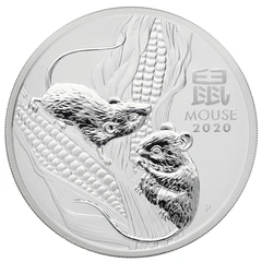 2020 Year of the Mouse Silver Coin 2oz Perth Mint Australian Lunar Series