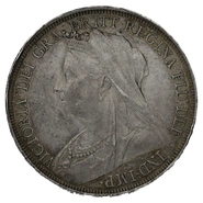 1895 Silver Crown Coin Queen Victoria LVIII