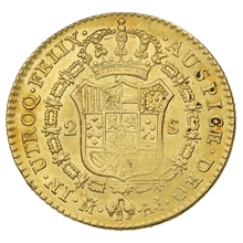 1807 Spanish 2 Escudos Gold Coin Charles IV