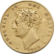 1828 Gold Half Sovereign George IV
