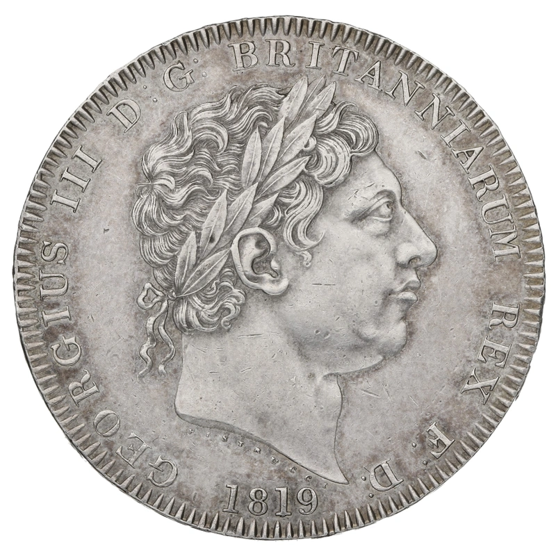 1819 Silver Crown Coin George III About Uncirculated