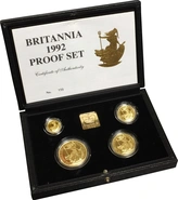 1992 Proof Gold Britannia 4 Coin Set Boxed