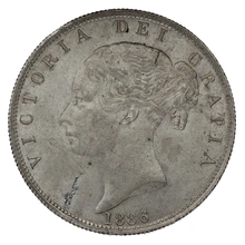 1886 Silver Half Crown Coin Queen Victoria