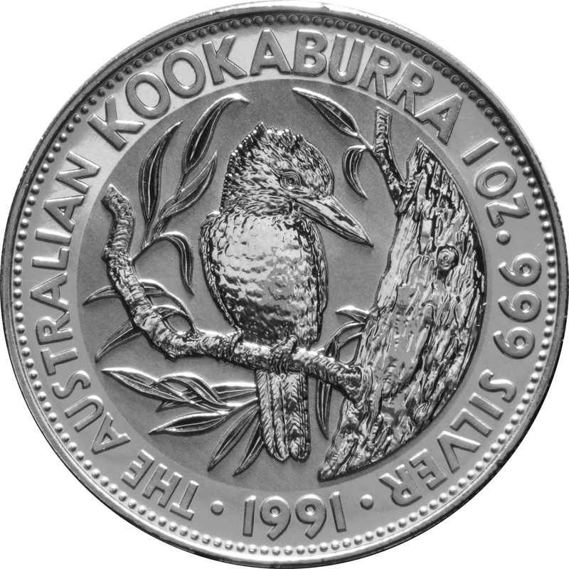 1991 Australian Kookaburra Silver Coin 1oz