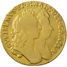 1690 Gold Guinea Coin William & Mary Fine