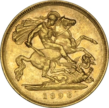 1896 Gold Half Sovereign Queen Victoria Veiled Head NGC AU53