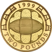 1999 Proof £2 Gold Coin Rugby World Cup Boxed
