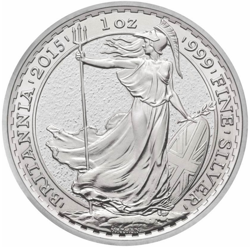 2015 British Britannia 2 Pound Coin 1 oz .999 Fine Silver Bullion